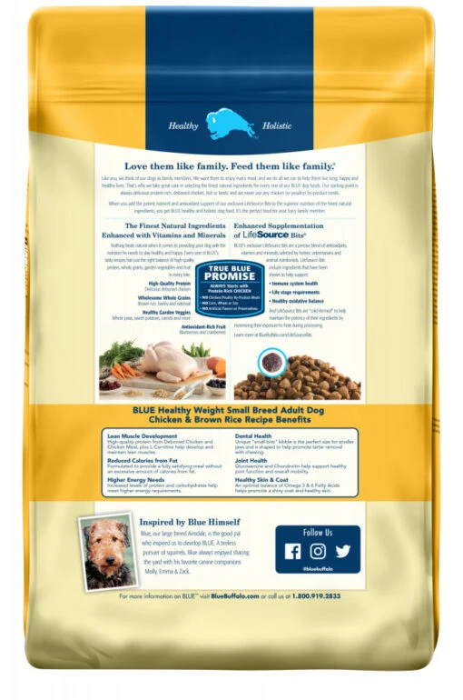 Blue Buffalo Life Protection Healthy Weight Natural Chicken & Brown Rice Recipe Small Breed Adult Dry Dog Food -Tropiclean Store blue buffalo life protection healthy weight natural chicken brown rice recipe small breed adult dry dog food 664530