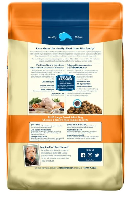 Blue Buffalo Life Protection Natural Chicken & Brown Rice Recipe Large Breed Adult Dry Dog Food -Tropiclean Store blue buffalo life protection natural chicken brown rice recipe large breed adult dry dog food 595513