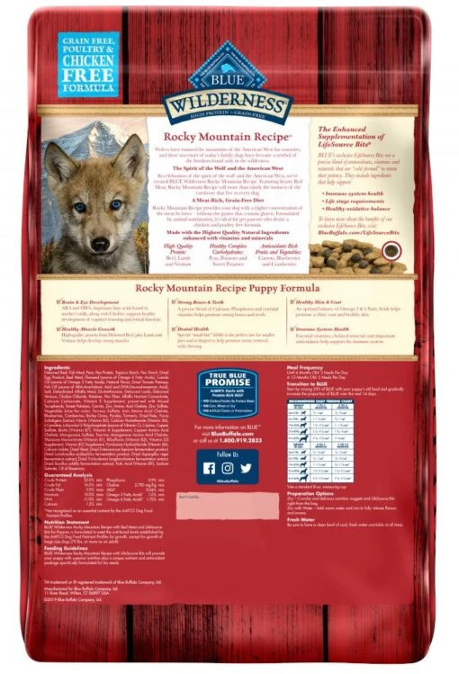 Blue Buffalo Wilderness Rocky Mountain Grain Free Natural Red Meat High Protein Recipe Puppy Dry Dog Food -Tropiclean Store blue buffalo wilderness rocky mountain grain free natural red meat high protein recipe puppy dry dog food 484085