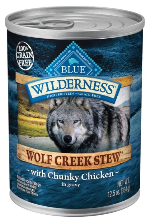 Blue Buffalo Wilderness Wolf Creek Stew Chunky Chicken Stew Canned Dog Food -Tropiclean Store blue buffalo wilderness wolf creek stew chunky chicken stew canned dog food 739088