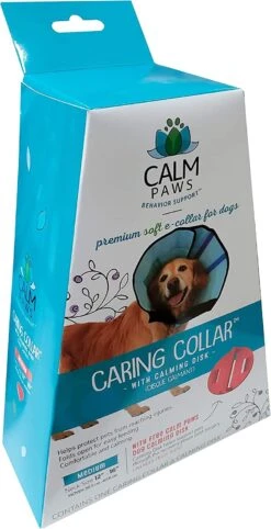 Calm Paws Caring Dog Collar With Calming Disk For Dogs - Medium -Tropiclean Store calm paws caring dog collar with calming disk for dogs medium 106172