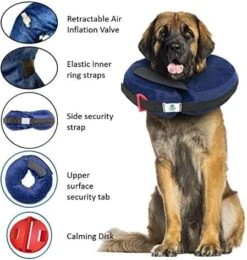 Calm Paws Protective Inflatable Dog Collar With Dog Calming Disk - Extra Large -Tropiclean Store calm paws protective inflatable dog collar with dog calming disk extra large 110252