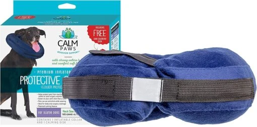 Calm Paws Protective Inflatable Dog Collar With Dog Calming Disk - Extra Large -Tropiclean Store calm paws protective inflatable dog collar with dog calming disk extra large 958968