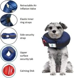 Calm Paws Protective Inflatable Dog Collar With Dog Calming Disk - Extra Small -Tropiclean Store calm paws protective inflatable dog collar with dog calming disk extra small 296299