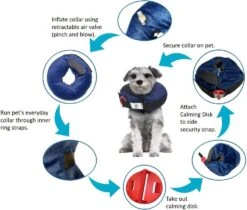 Calm Paws Protective Inflatable Dog Collar With Dog Calming Disk - Extra Small -Tropiclean Store calm paws protective inflatable dog collar with dog calming disk extra small 800959