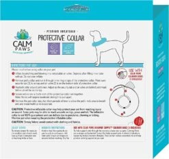 Calm Paws Protective Inflatable Dog Collar With Dog Calming Disk - Large -Tropiclean Store calm paws protective inflatable dog collar with dog calming disk large 980025