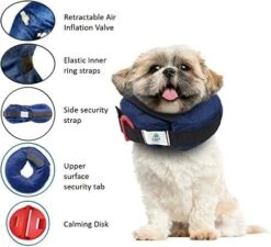 Calm Paws Protective Inflatable Dog Collar With Dog Calming Disk - Small -Tropiclean Store calm paws protective inflatable dog collar with dog calming disk small 351585