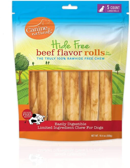 Canine Naturals Hide-Free Beef Rolls Natural Dog Chews- 7 Inch - 3.8 Oz - 21 Count -Tropiclean Store canine naturals hide free beef rolls natural dog chews 7 inch 38 oz 21 count 925415