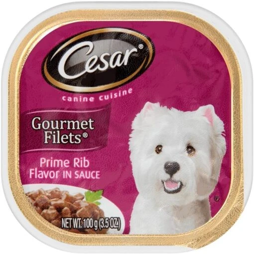 Cesar Canine Cuisine Gourmet Filets Prime Rib Flavor Wet Dog Food - 3.5 Oz - Case Of 24 -Tropiclean Store cesar canine cuisine gourmet filets prime rib flavor wet dog food 35 oz case of 24 679173