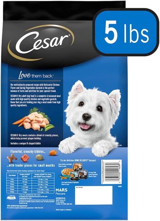 Cesar Dry Rotisserie Chicken With Spring Vegetables Gourmet Dry Dog Food - 5 Lb Bag -Tropiclean Store cesar dry rotisserie chicken with spring vegetables gourmet dry dog food 5 lb bag 536958