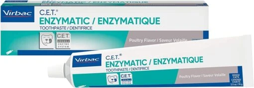 Virbac C.E.T. Enzymatic Toothpaste For Dogs & Cats - Poultry - 2.5 Oz - 70 Gm -Tropiclean Store cet enzymatic toothpaste for dogs cats poultry 25 oz 70 gm 579242