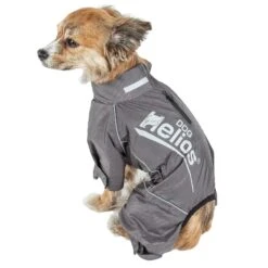 Dog Helios ® 'Hurricanine' Waterproof And Reflective Full Body Dog Coat -Tropiclean Store dog helios r hurricanine waterproof and reflective full body dog coat jacket w heat reflective technology 916781