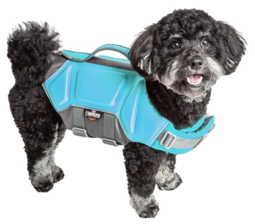 Dog Helios ® 'Tidal Guard' Multi-Point Strategically-Stitched Reflective Pet Dog Life Jacket Vest -Tropiclean Store dog helios r tidal guard multi point strategically stitched reflective pet dog life jacket vest 884340