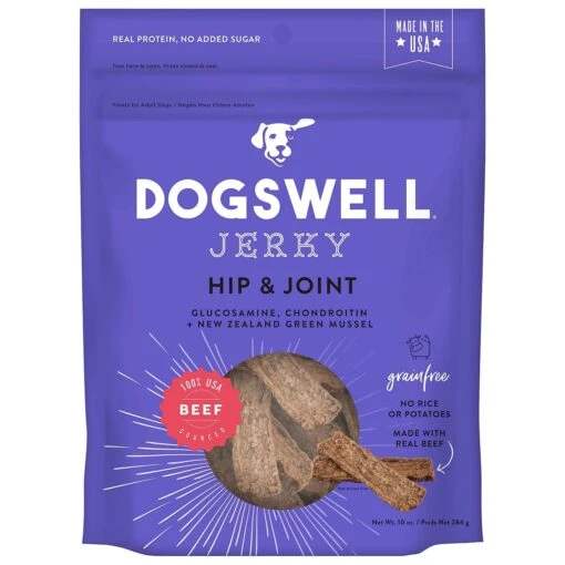 DOGSWELL Hip And Joint Grain Free Jerky Beef Soft And Chewy Dog Treats - 10 Oz Bag -Tropiclean Store dogswell hip and joint grain free jerky beef soft and chewy dog treats 10 oz bag 907332