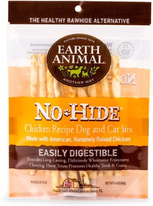 Earth Animal Dog Chews NO HIDE STIX Chicken -10 Count -Tropiclean Store earth animal dog chews no hide stix chicken 10 count 950713