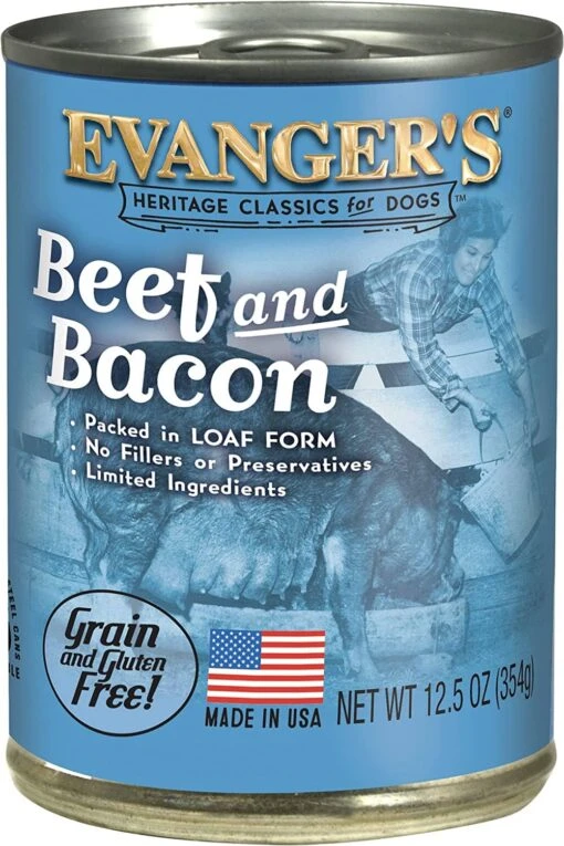 Evanger's All-Meat Classic Beef & Bacon Canned Dog Food - 12.8 Oz - Case Of 12 -Tropiclean Store evangers all meat classic beef bacon canned dog food 128 oz case of 12 709601