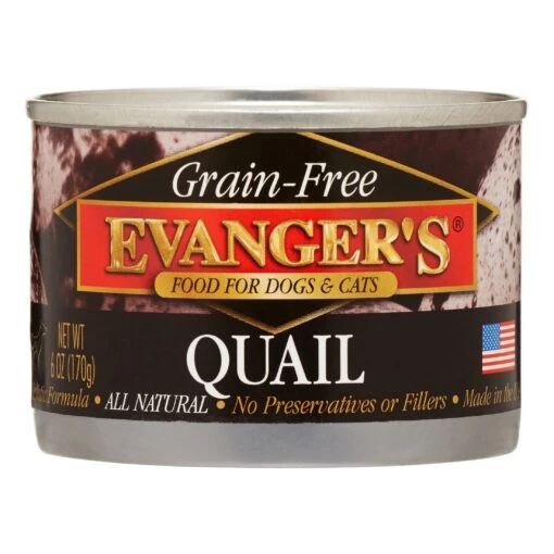 Evanger's Grain Free Quail Canned Dog And Cat Food - 6 Oz Cans - Case Of 24 -Tropiclean Store evangers grain free quail canned dog and cat food 6 oz cans case of 24 593350