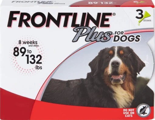 Frontline Plus Flea And Tick For Dogs - 88 - 132 Lbs - 3 Pack -Tropiclean Store frontline plus flea and tick for dogs 88 132 lbs 3 pack 843993