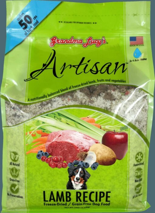 Grandma Lucy's Artisan Grain-Free Lamb Freeze-Dried Dog Food - 10 Lb Bag -Tropiclean Store grandma lucys artisan grain free lamb freeze dried dog food 10 lb bag 182260