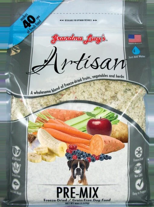 Grandma Lucy's Artisan Grain-Free Pre - Mix Freeze-Dried Dog Food - 8 Lb Bag -Tropiclean Store grandma lucys artisan grain free pre mix freeze dried dog food 8 lb bag 564861