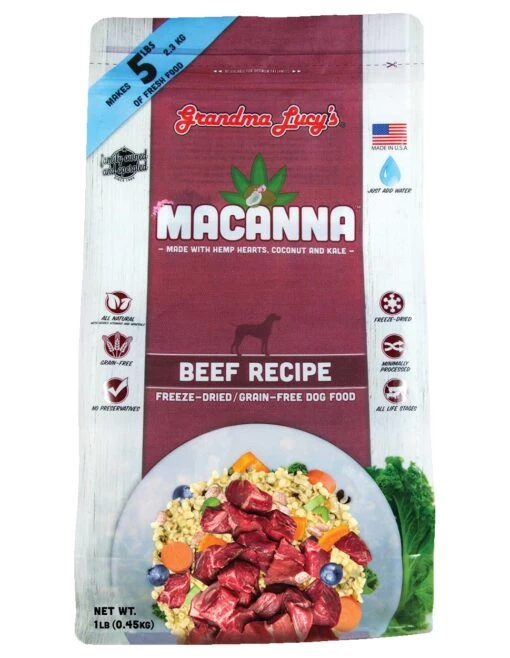 Grandma Lucy's Macanna Grain-Free Beef Freeze-Dried Dog Food - 8 Lb Bag -Tropiclean Store grandma lucys macanna grain free beef freeze dried dog food 8 lb bag 352816