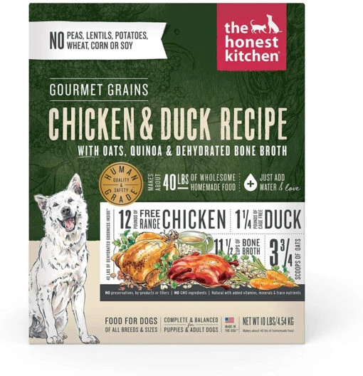 Honest Kitchen Gourmet Grain Chicken Duck Dehydrated Dog Food - 10 Lb Box -Tropiclean Store honest kitchen gourmet grain chicken duck dehydrated dog food 10 lb box 313509