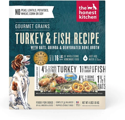 Honest Kitchen Gourmet Grain Turkey Dehydrated Dog Food - 4 Lb Box -Tropiclean Store honest kitchen gourmet grain turkey dehydrated dog food 4 lb box 407984