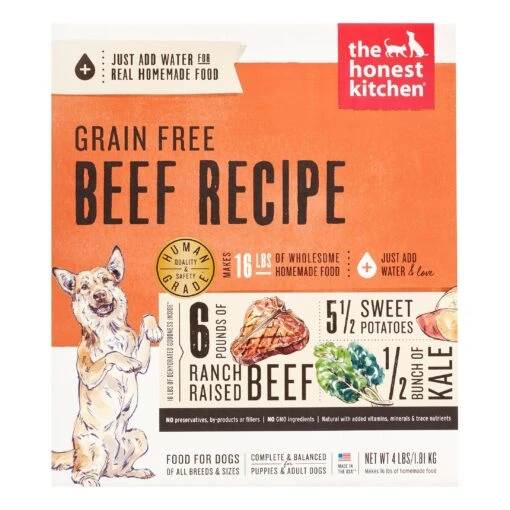 Honest Kitchen Grain-Free Beef Dehydrated Dog Food - 4 Lbs BOX -Tropiclean Store honest kitchen grain free beef dehydrated dog food 4 lbs box 687376