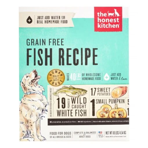 Honest Kitchen Grain-Free Fish Dehydrated Dog Food - 10 Lbs BOX -Tropiclean Store honest kitchen grain free fish dehydrated dog food 10 lbs box 776289