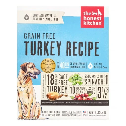 Honest Kitchen Grain-Free Turkey Dehydrated Dog Food - 10 Lb Box -Tropiclean Store honest kitchen grain free turkey dehydrated dog food 10 lb box 577063