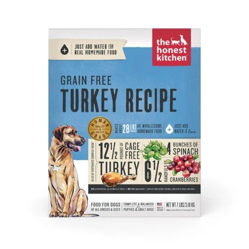 Honest Kitchen Grain-Free Turkey Dehydrated Dog Food - 7 Lb Box -Tropiclean Store honest kitchen grain free turkey dehydrated dog food 7 lb box 659823