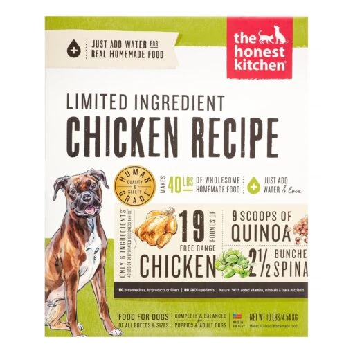 Honest Kitchen Limited Ingredient Diet Chicken Dehydrated Dog Food - 10 Lb Box -Tropiclean Store honest kitchen limited ingredient diet chicken dehydrated dog food 10 lb box 556874