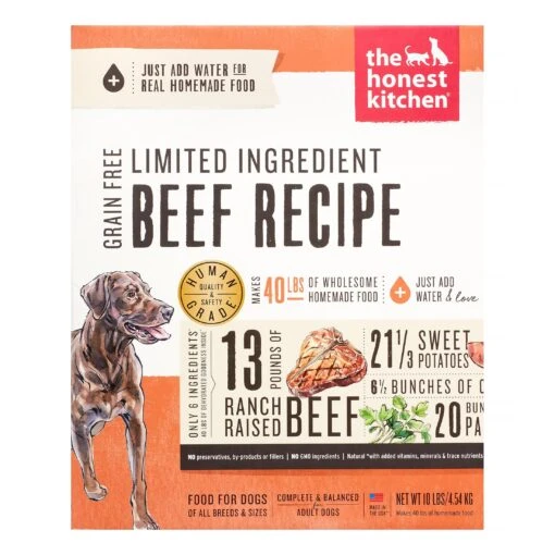 Honest Kitchen Limited Ingredient Diet Grain-Free Beef Dehydrated Dog Food - 10 Lb Box -Tropiclean Store honest kitchen limited ingredient diet grain free beef dehydrated dog food 10 lb box 693967