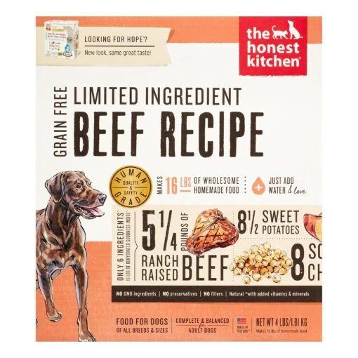 Honest Kitchen Limited Ingredient Diet Grain-Free Beef Dehydrated Dog Food - 4 Lb Box -Tropiclean Store honest kitchen limited ingredient diet grain free beef dehydrated dog food 4 lb box 515770