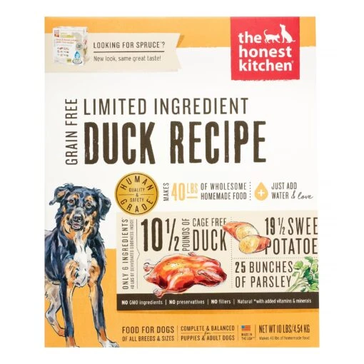 Honest Kitchen Limited Ingredient Diet Grain-Free Duck Dehydrated Dog Food - 10 Lb Box -Tropiclean Store honest kitchen limited ingredient diet grain free duck dehydrated dog food 10 lb box 173239