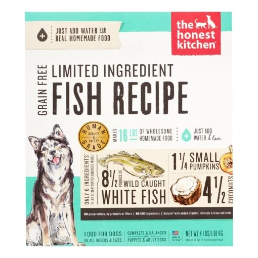 Honest Kitchen Limited Ingredient Diet Grain-Free Fish Dehydrated Dog Food - 4 Lb Box -Tropiclean Store honest kitchen limited ingredient diet grain free fish dehydrated dog food 4 lb box 437517