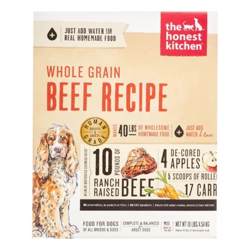 Honest Kitchen Whole Grain Beef Dehydrated Dog Food - 10 Lb Box -Tropiclean Store honest kitchen whole grain beef dehydrated dog food 10 lb box 111212