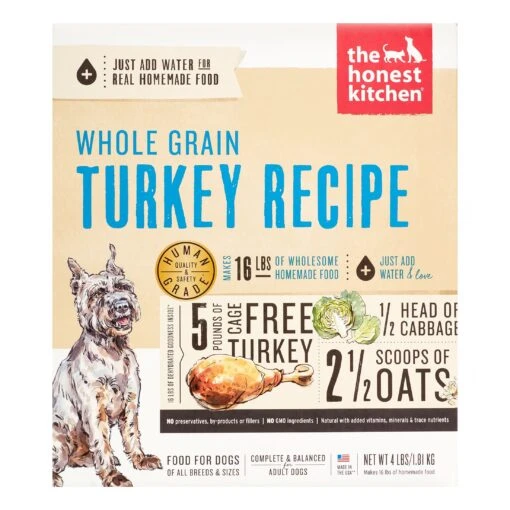 Honest Kitchen Whole Grain Turkey Dehydrated Dog Food - 4 Lb Box -Tropiclean Store honest kitchen whole grain turkey dehydrated dog food 4 lb box 457921