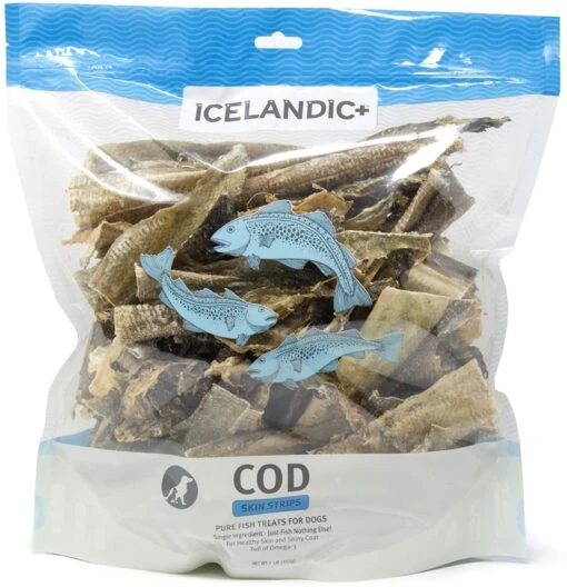 Icelandic+ Cod Skin (Mixed Pieces) Natural Dehydrated Cat And Dog Treats - 16 Oz -Tropiclean Store icelandic cod skin mixed pieces natural dehydrated cat and dog treats 16 oz 654459