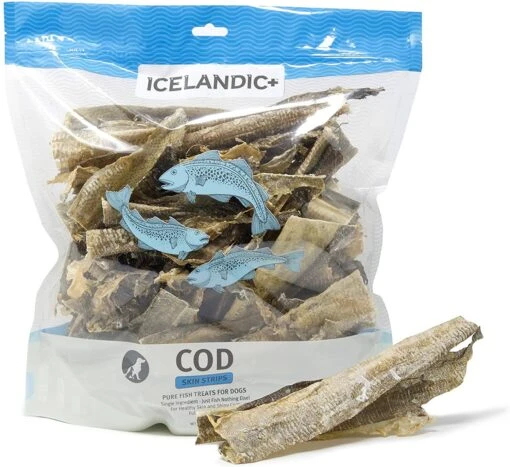 Icelandic+ Cod Skin (Mixed Pieces) Natural Dehydrated Cat And Dog Treats - 16 Oz -Tropiclean Store icelandic cod skin mixed pieces natural dehydrated cat and dog treats 16 oz 839301