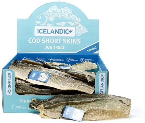 Icelandic+ Short Cod Skin Strips Display Box Natural Dehydrated Cat And Dog Treats - 36 Count -Tropiclean Store icelandic short cod skin strips display box natural dehydrated cat and dog treats 36 count 561879