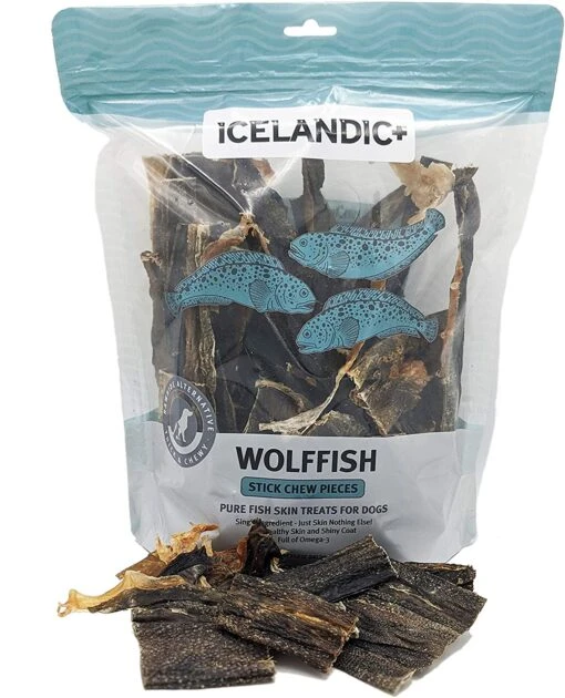 Icelandic+ Wolffish Skin Strips (Mixed Pieces) Natural Dehydrated Cat And Dog Treats - 12 Oz -Tropiclean Store icelandic wolffish skin strips mixed pieces natural dehydrated cat and dog treats 12 oz 574307