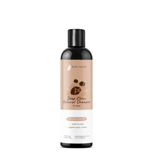 KIN + KIND Organic Skin And Coat Deep Clean Shampoo For Dogs And Cats - Almond And Vanilla - 12 Oz Bottle -Tropiclean Store kin kind organic skin and coat deep clean shampoo for dogs and cats almond and vanilla 12 oz bottle 778635