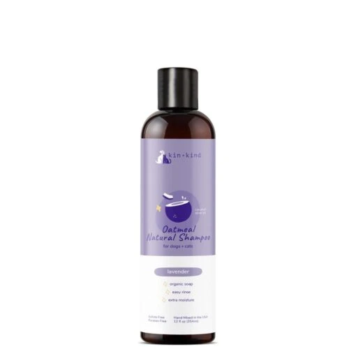 KIN + KIND Organic Skin And Coat Oatmeal Cat And Dog Shampoo - Lavender - 12 Oz Bottle -Tropiclean Store kin kind organic skin and coat oatmeal cat and dog shampoo lavender 12 oz bottle 130853