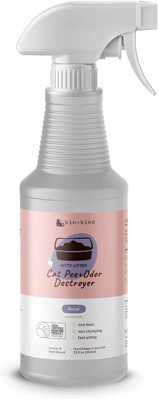 KIN + KIND Pee+Stain+Odor Destroyer (Hardwood+Floor) Citrus Cat And Dog Stain And Odor Remover - 32 Oz -Tropiclean Store kin kind peestainodor destroyer hardwoodfloor citrus cat and dog stain and odor remover 32 oz 491290