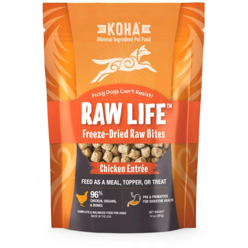 Koha Grain-Free Raw Freeze-Dried Dog Treats Bites Chicken - 14 Oz -Tropiclean Store koha grain free raw freeze dried dog treats bites chicken 14 oz 918560