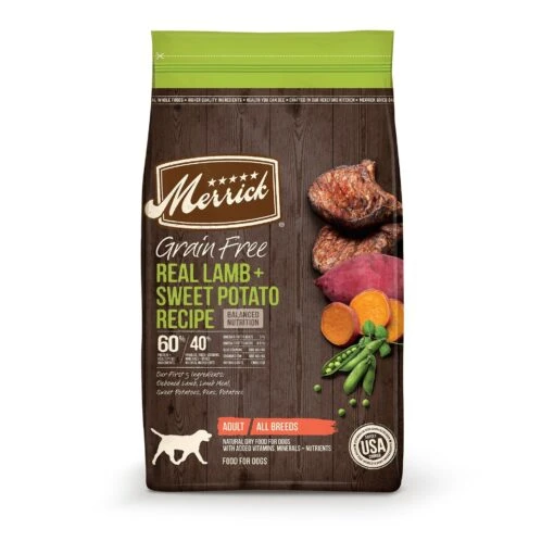 Merrick Grain-Free Lamb & Sweet Potato Dry Dog Food - 10 Lb Bag -Tropiclean Store merrick grain free lamb sweet potato dry dog food 10 lb bag 797478