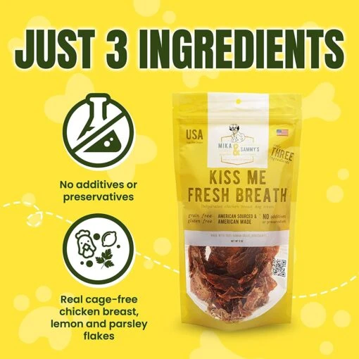 Mika & Sammy's Kiss Me Fresh Breath Jerky Dog Treats - 5 Oz -Tropiclean Store mika sammys kiss me fresh breath jerky dog treats 5 oz 703198