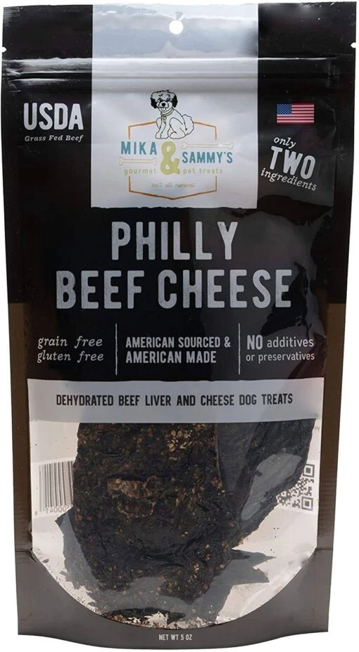 Mika & Sammy's Philly Cheesesteak Jerky Dog Treats - 5 Oz -Tropiclean Store mika sammys philly cheesesteak jerky dog treats 5 oz 132808