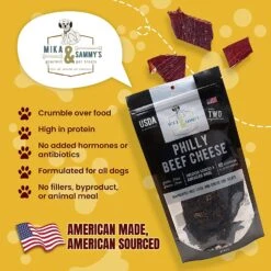 Mika & Sammy's Philly Cheesesteak Jerky Dog Treats - 5 Oz -Tropiclean Store mika sammys philly cheesesteak jerky dog treats 5 oz 273419